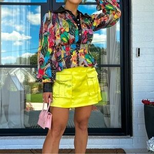 Womens Printed Multi color Sleeve blouse top NEW WITH TAG